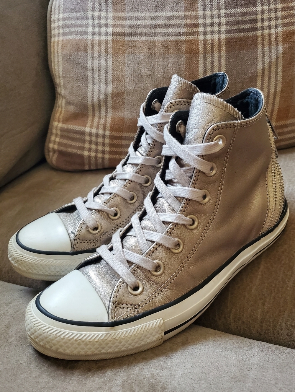 Converse Chuck Taylor All Star Tri-Zip high-top Leather sneakers Womens 7
